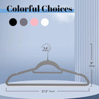 Smartor Grey Velvet Hangers 20 Pack, Space Saving Clothes Hangers - Image 8