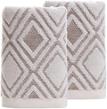 Pidada Hand Towels Set of 2 Diamond Pattern 100% Cotton Absorbent Soft by Pidada