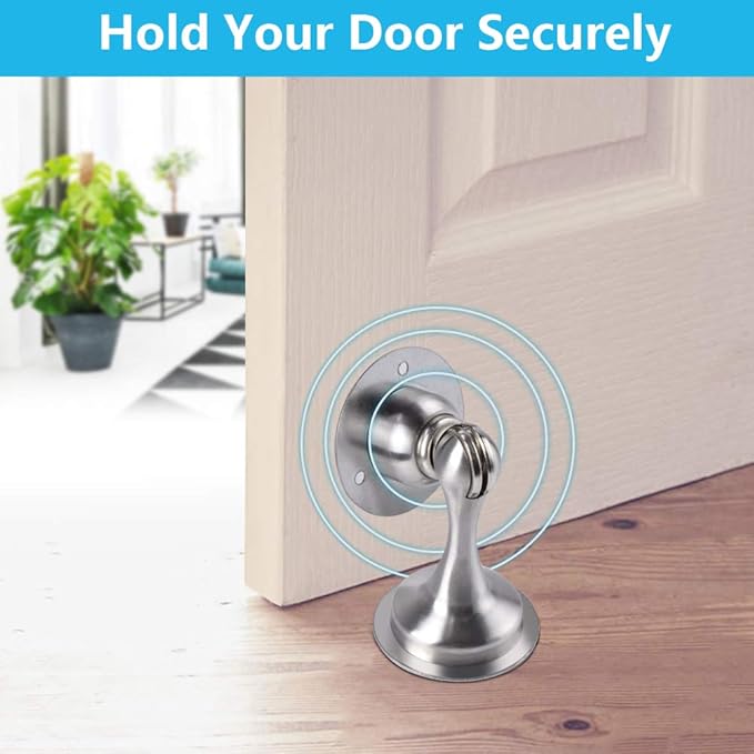WINONLY Door Stopper, 4 Pack Magnetic Door Stop, Stainless Steel, Magnetic Door - Image 2