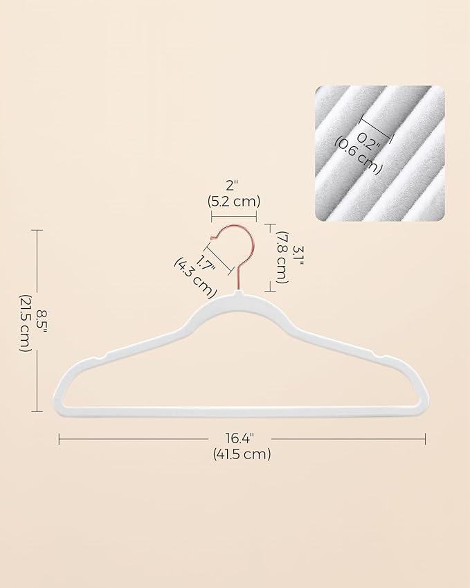 SONGMICS Slim Velvet Hangers, Non-Slip Clothes Hangers - Image 7