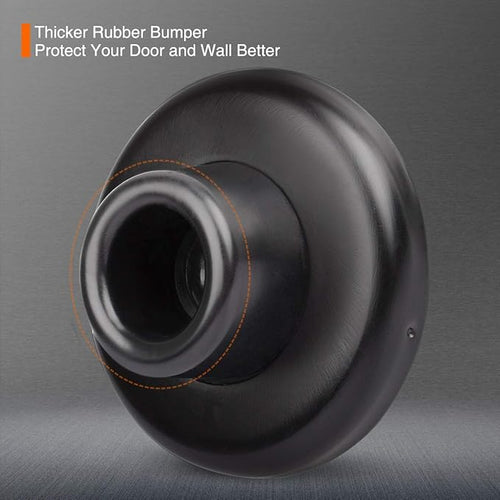 2 Pack Concave Wall Door Bumper Stop Black – 2-1/2” Outside Diameter Stainless - Image 2