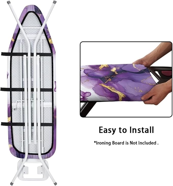 Ironing Board Cover with Elastic Edge and Hook and Loop Fasteners, Universal - Image 4