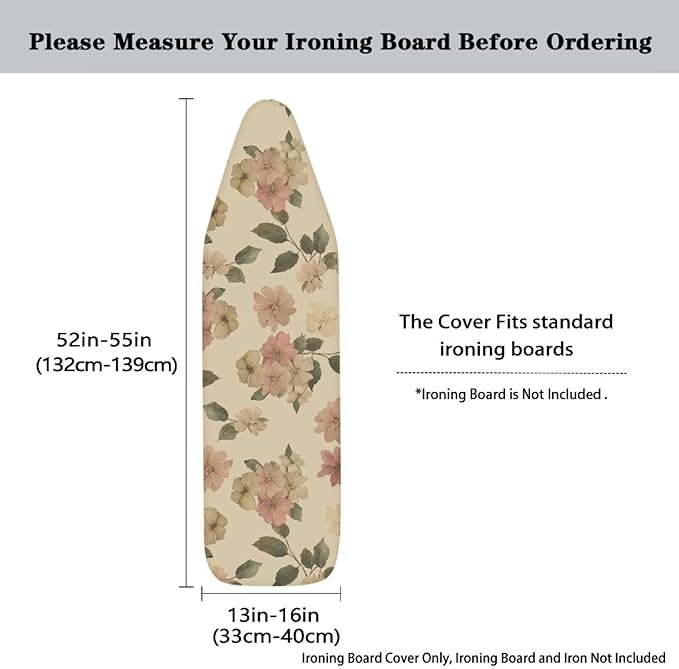 Vintage Flower Ironing Board Cover 15x54 Inch Extra Thick Resistant Scorch and - Image 5