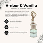 Amber & Vanilla Hanging Car Air Freshener – Long Lasting Essential Oil Diffuser - Image 4