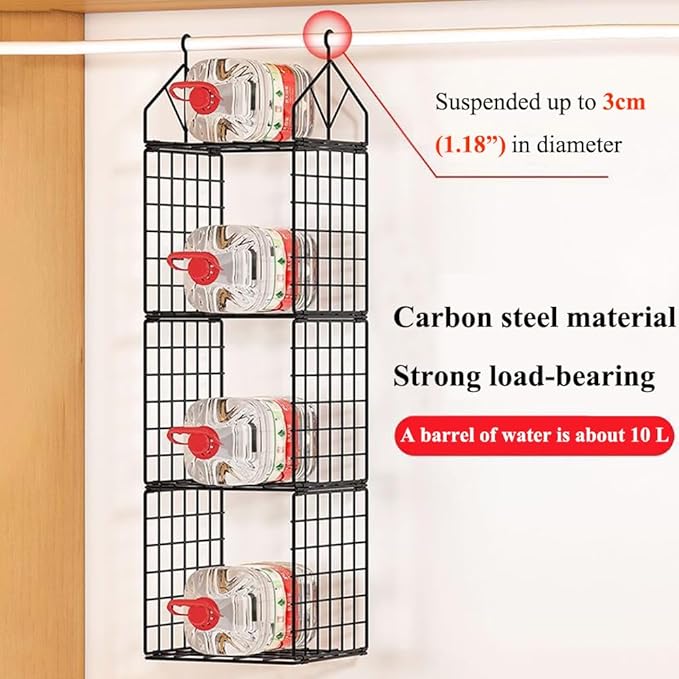 Hanging Closet Organizer, Carbon Steel 6-Shelf Closet Hanging Storage, - Image 4