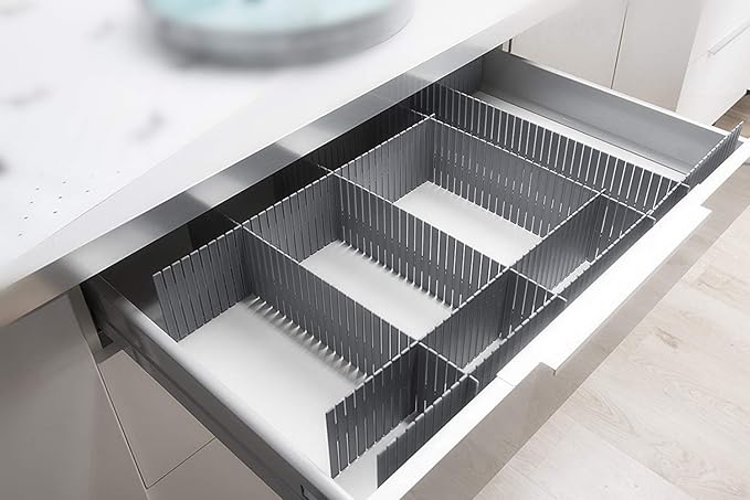 Onerbuy 8pcs Adjustable Grid Drawer Dividers DIY Plastic Closet Separator Tidy - Image 6