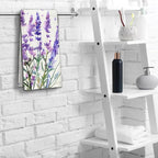 Lavender Hand Towels Set of 2 Lightweight Breathable Purple Floral Bath Towels - Image 5