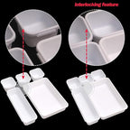 Set of 22 Interlocking Desk Drawer Organizer Tray Dividers Plastic Shallow - Image 5