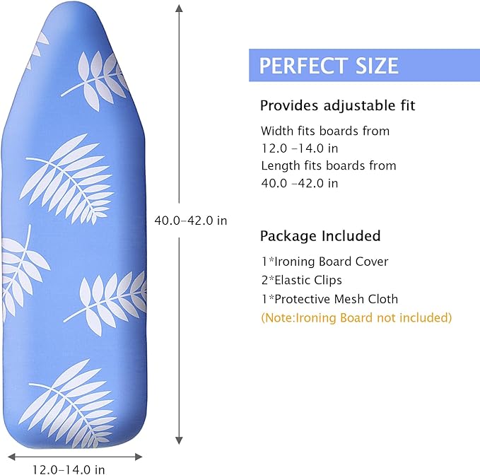 SheeChung 14x42 Inch Over-The-Door Ironing Board Replacement Pad/Cover - Image 2