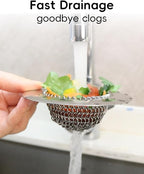 TRAPMATE 2 Pcs Kitchen Sink Drain Strainer, Stainless Steel Sink Strainer Basket - Image 3