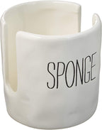 Mud Pie Kitchen Dish Sponge Holder Caddy, Off White by MudPie