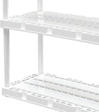 Gracious Living 4 Pack Light Duty Storage Shelves, Knect-A-Shelf 4-Shelf Ventilated Shelving Rack Organizer for Home, Garage, Basement & Laundry, White - Image 8
