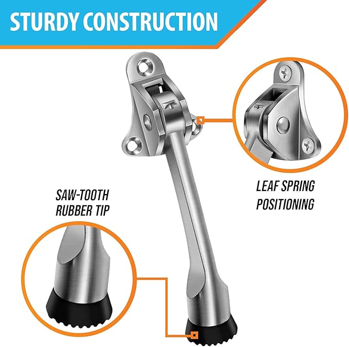 2 Pack 4 Inch Non-Slip Rubber Metal Door Stoppers - Image 6
