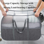 150L Collapsible Laundry Basket, 3-Compartment Foldable Hamper - Image 4
