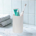 White Toothbrush and Toothpaste Holder, Ceramic Electric Toothbrush Holders - Image 5