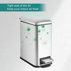 Small Bathroom Trash Can with Lid, 1.3 Gallon Stainless Steel Trash Can with - Image 9