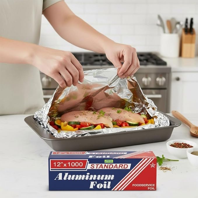 Urban Box Co. 12"x1000' Standard Aluminum Foil Roll Commercial-Grade Silver Wrap - Image 8