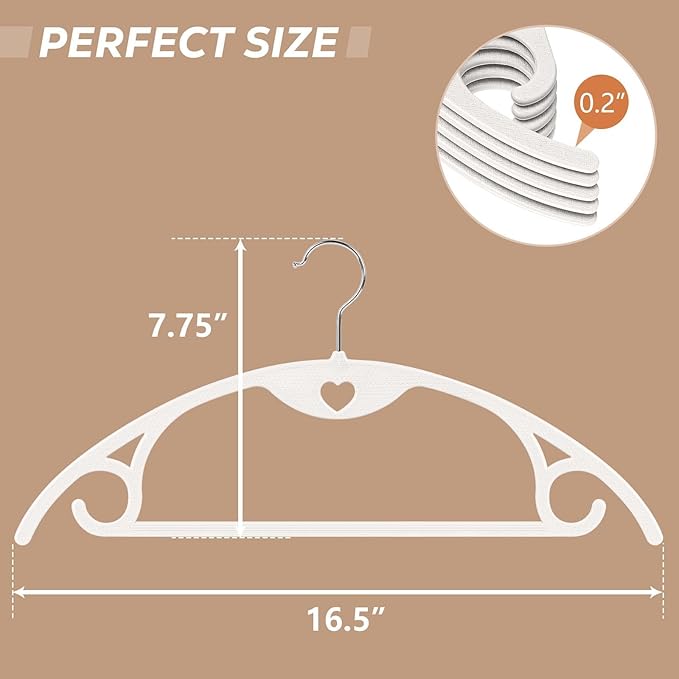 Plastic Hangers 50 Pack: No Shoulder Bumps Ultra Thin Clothes Hanger - Image 8