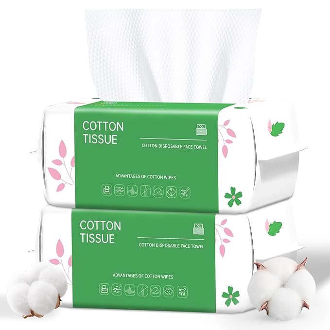 Disposable Face Towel, for Washing Soft Cotton Dry Wipes Facial Cloths by Cayxenful