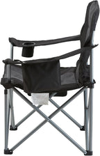 VEVOR Oversized Camping Folding Chair, Portable Heavy Duty Outdoor Quad Lumbar Back Padded with Side Pockets, Cup Holder and Cooler Bag for Beach, Lawn, Picnic, Fishing, Backpacking, Black - Image 10