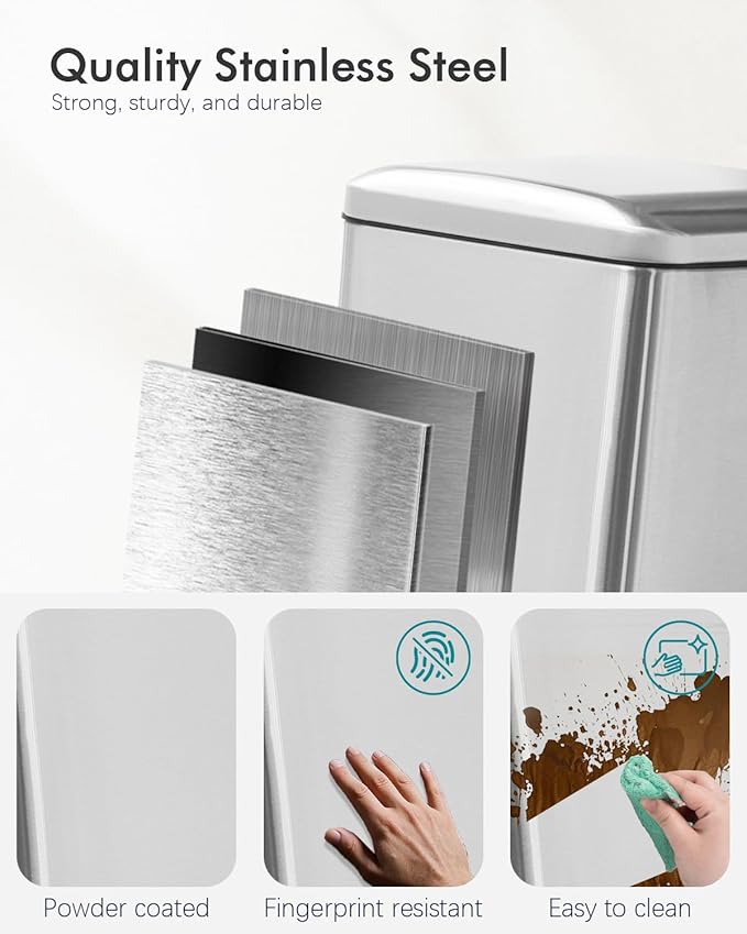 Bathroom Trash Can with Lid, 6 Liter / 1.6 Gallon Small Trash Can with - Image 6