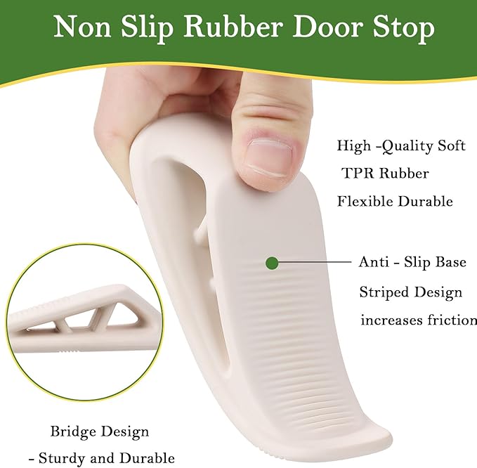 Fursafe&Q Rubber Door Stoppers for Bottom of Door, Door Stop Wedge - Image 5