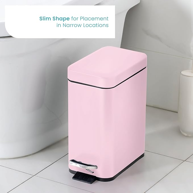 Home Zone Living 1.3 Gallon Small Bathroom Trash Can - Image 5