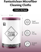 Fantasticlean Microfiber Cleaning Cloth Roll -90 Pack, Tear Away Microfiber - Image 3