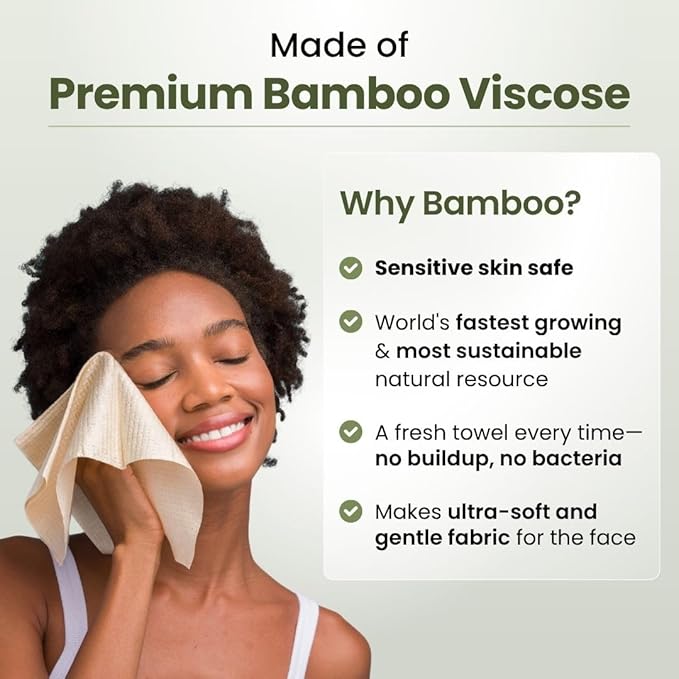 Clean Skin Club Bamboo Viscose Clean Towels® XL 100% USDA Biobased Face Towel - Image 3