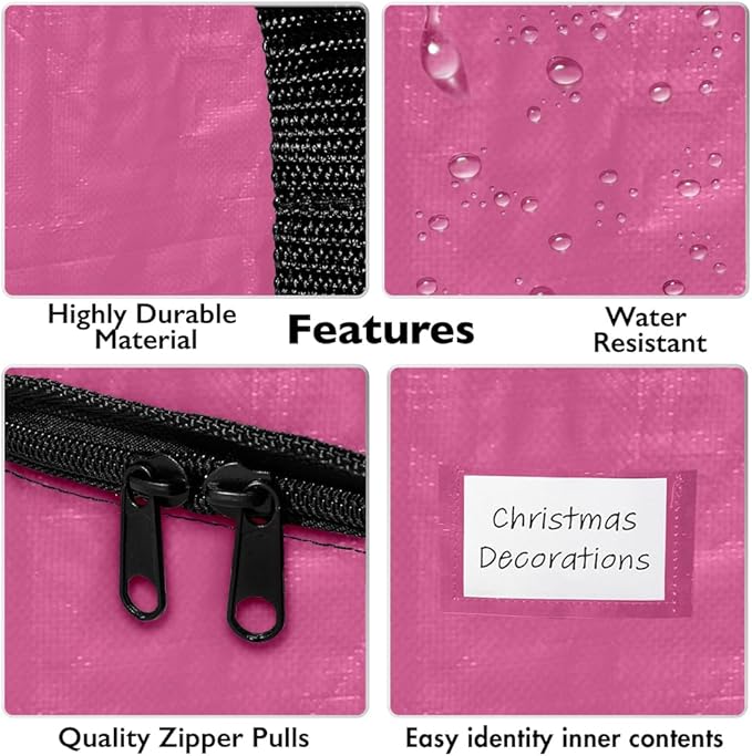 ClearSpace Heavy Duty Moving Bags or Storage Bags – Pink Storage Bins - Image 3