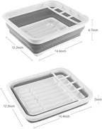 THANSTAR Collapsible Dish Drying Rack Portable Dinnerware Drainer Organizer - Image 3