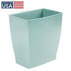 iDesign Small Plastic Bathroom Trash Can, Slim Rectangle Garbage Bin - Image 2