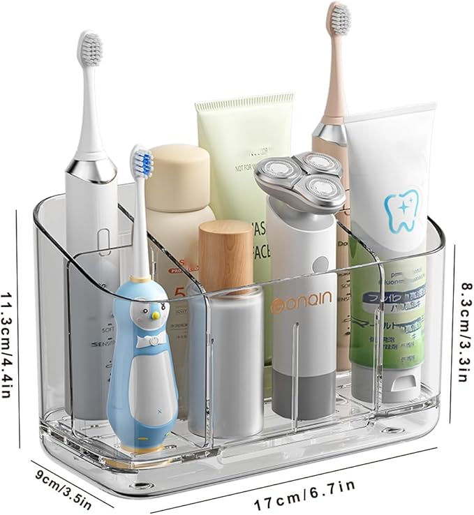 Toothbrush Holder for Bathroom Wall Mounted, 5 Slots Acrylic Toothbrush and - Image 8