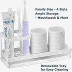 MYITYARD Toothbrush Holders for Bathrooms, 4 Slots Rustproof Metal Tooth - Image 3