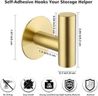 Adhesive Hooks Towel Hooks for Bathroom, Stainless Steel Waterproof Shower Hook - Image 3
