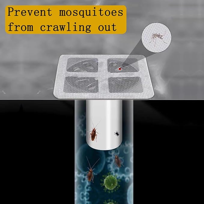 Disposable Shower Drain Hair Catcher Stickers, 90 Pack, 3.94x3.94 inch Mesh - Image 2