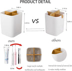 Bamboo Toothbrush Holder for Bathrooms, 4 Slots Toothbrush and Toothpaste - Image 2