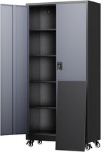 Yizosh Metal Garage Storage Cabinet with Locking Doors and Adjustable Shelves,- 75" Rolling Steel Tool Cabinet for Home Office,Garage,Warehouse by Yizosh