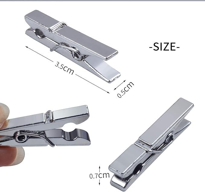Mini Clothespins, 100 Pieces Plastic Utility Paper Clip, Photo Paper Peg Pin - Image 3