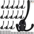 IBosins 14 Pack Big Heavy Duty Triple Coat Hooks Wall Mounted by IBosins
