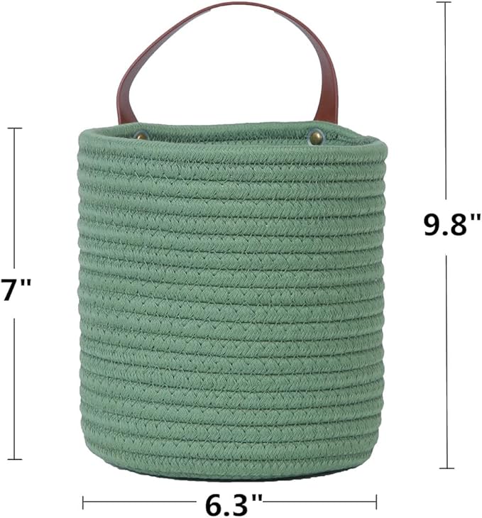 2pack Small Hanging Basket-Cotton Rope Wall Basket - Image 2