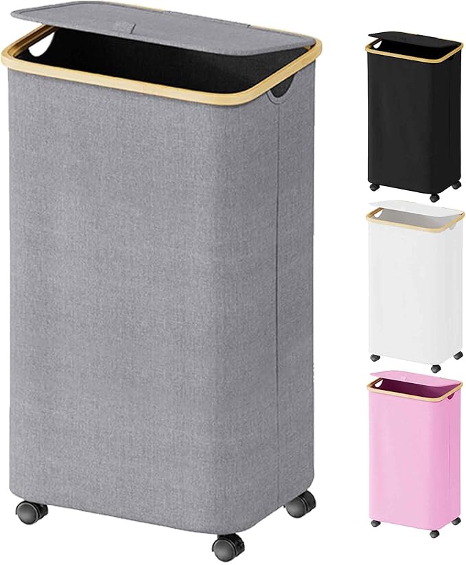 SUOCO Laundry Hamper on Wheels 100L, Clothes Basket by SUOCO