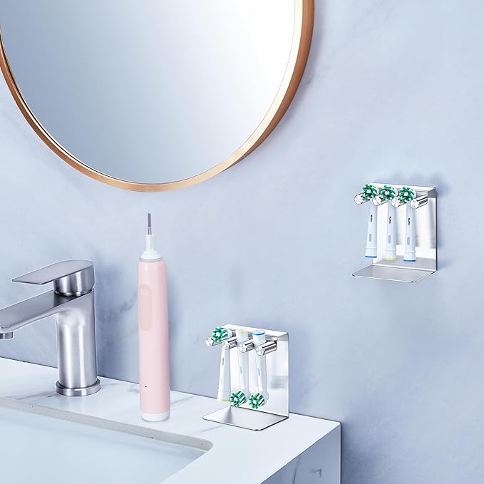 Electric Toothbrush Head Holder, Electric Tooth Brush Holder Desktop or Adhesive - Image 2