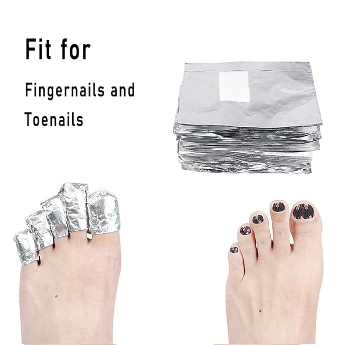 400Pcs Nail Polish Remover Gel Nail Foil Wraps Aluminium Soak Off Foils Cotton - Image 6