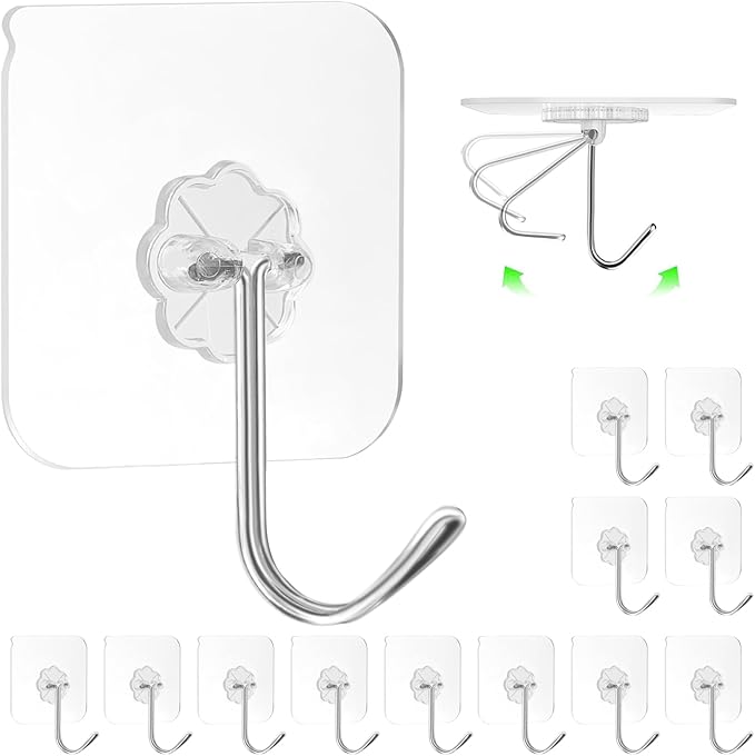 ZESLMG Adhesive Wall Hooks No Damage by ZESLMG
