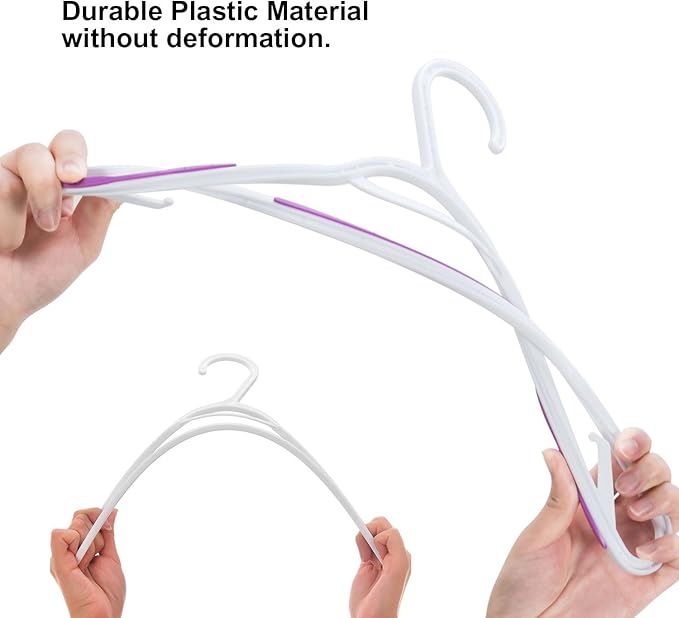 30 Pack Bendable Plastic Hangers Light-Weight Non-Slip Clothes/Suit Hangers - Image 5