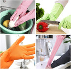 Alimat PluS 3 Colors Rubber Dishwashing Gloves Without Liner, Reusable Cleaning - Image 3