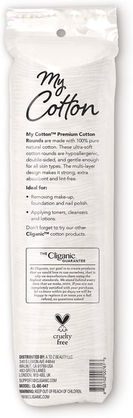 My Cotton Premium Cotton Rounds Bulk | Makeup Remover Pads, Hypoallergenic - Image 3