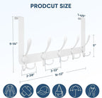 TICONN Over The Door Hooks, 5 Heavy Duty Tri Coat Rack All Metal Coat Hanger - Image 2