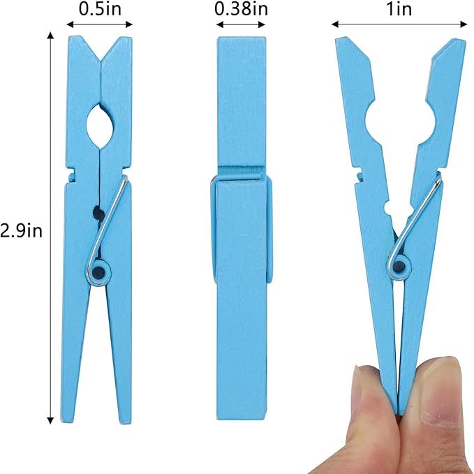 50Pcs Colored Clothes Pins Wooden Clips - Image 7
